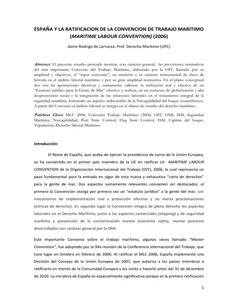 zifmo|LA RATIFICACIÓN POR ESPAÑA DE LA CONVENCIÓN DE .